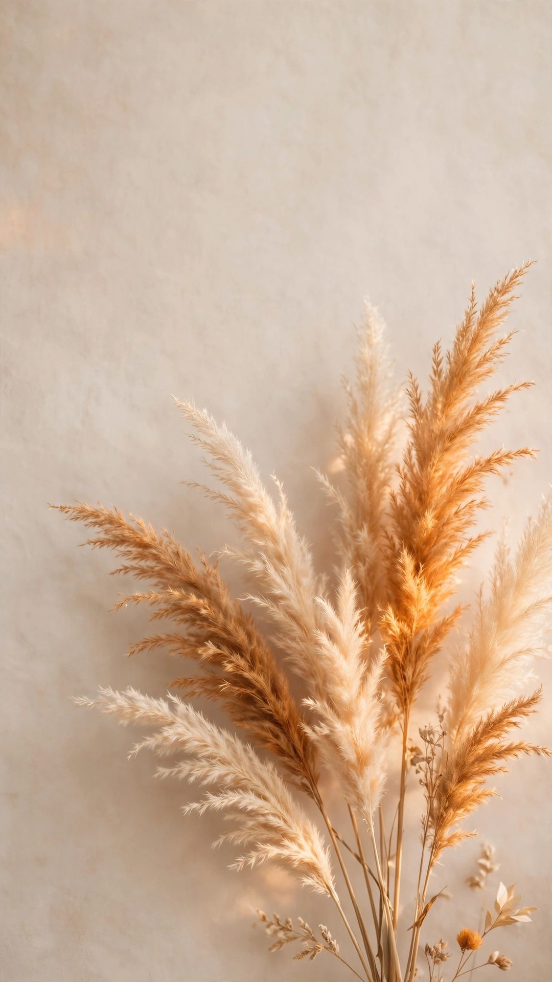 Pampas Amber Botanical Wallpaper — Free Botanical Wallpaper
