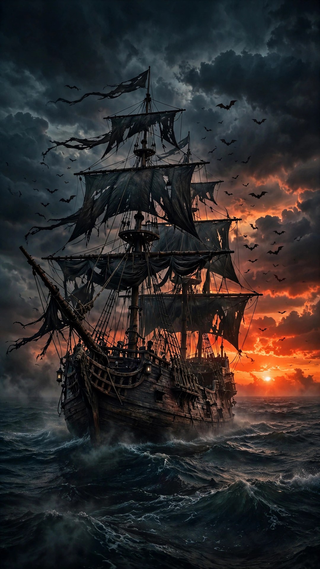 Pirate Ship Sunset Wallpaper — Free Ocean Wallpaper