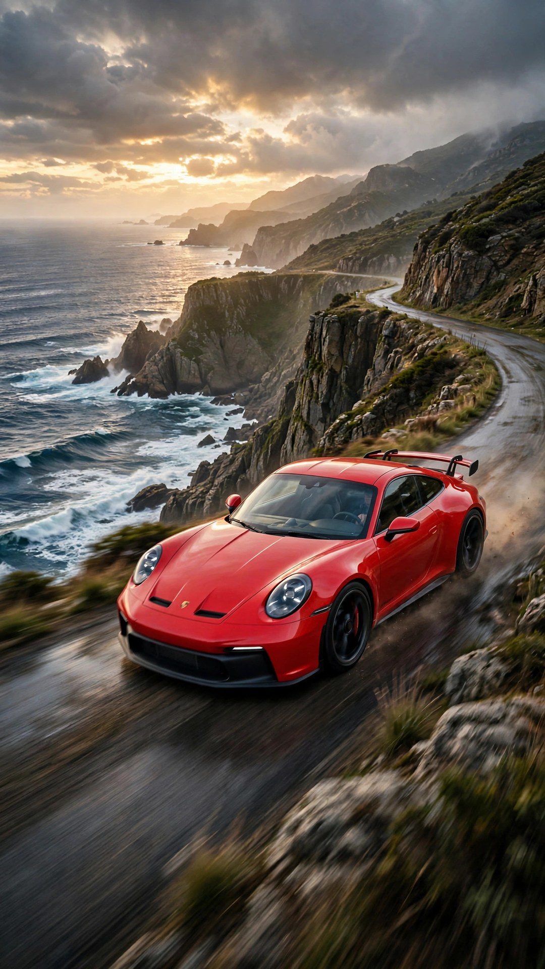 Porsche on Coastal Road Wallpaper — Free Cars Wallpaper