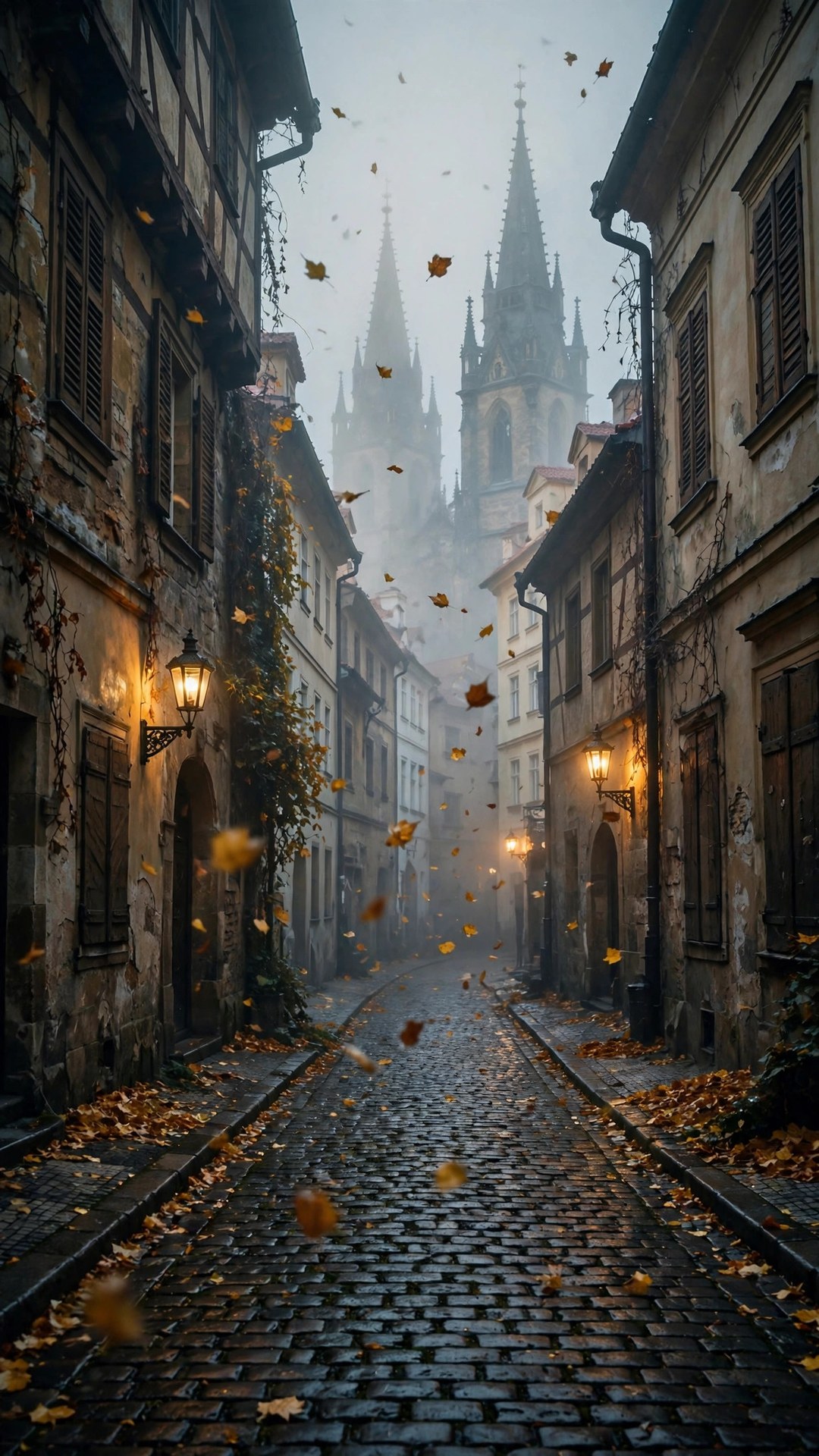 Prague Autumn Alley Wallpaper — Free Architecture Wallpaper