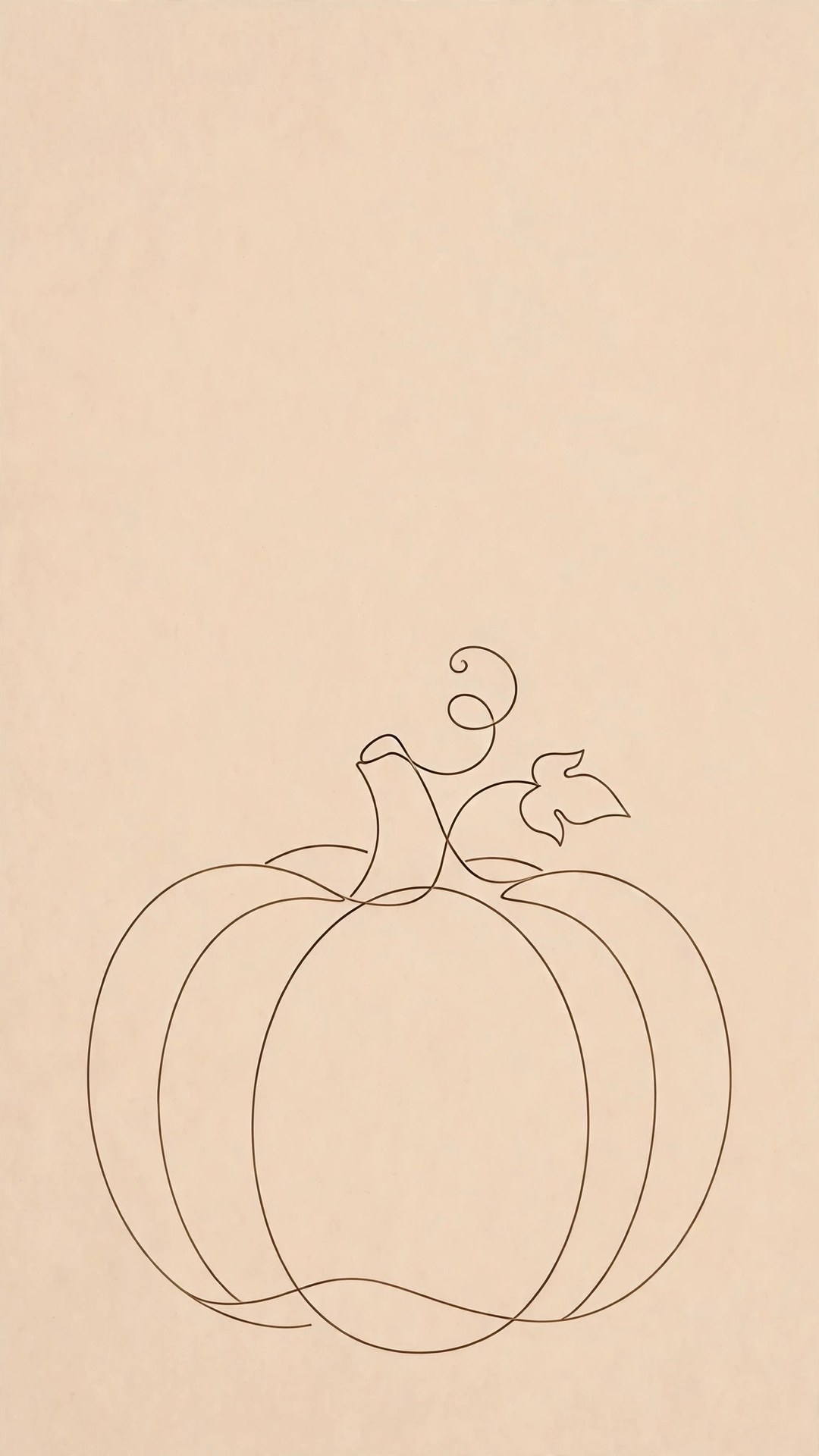 Pumpkin Line Art Minimal Wallpaper — Free Minimal Wallpaper