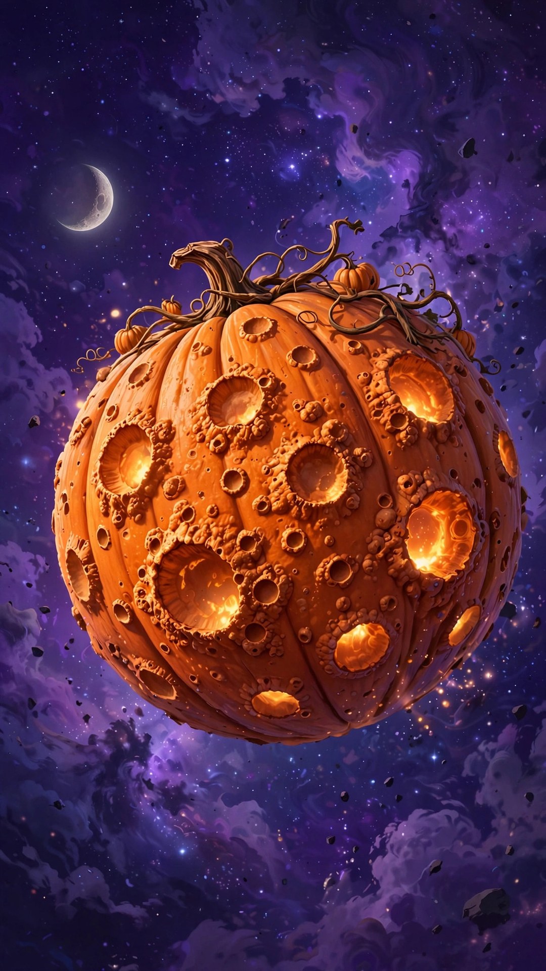 Pumpkin Moon Planet Wallpaper — Free Space Wallpaper