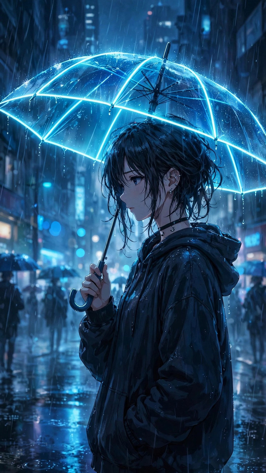 Rainy Neon Lofi Anime Wallpaper — Free Anime Wallpaper