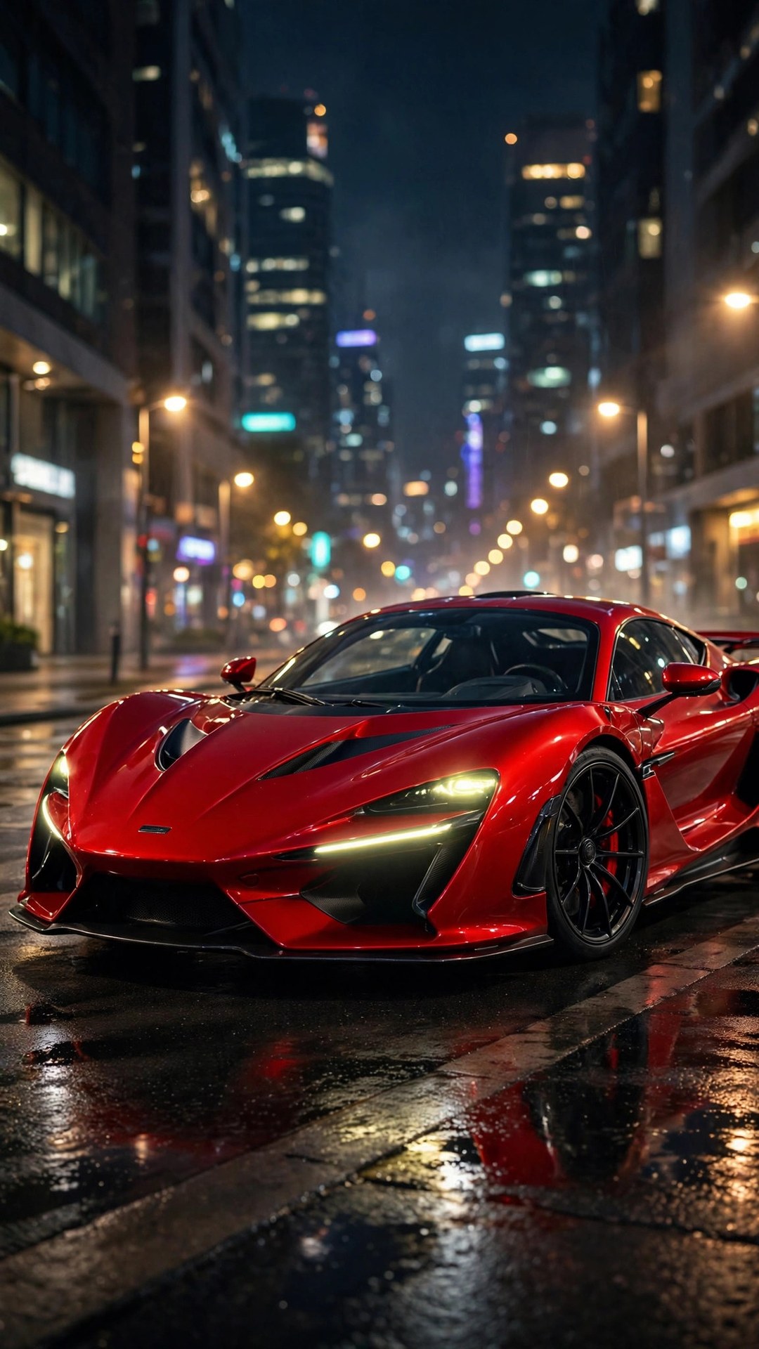 Red Supercar at Night Wallpaper — Free Cars Wallpaper