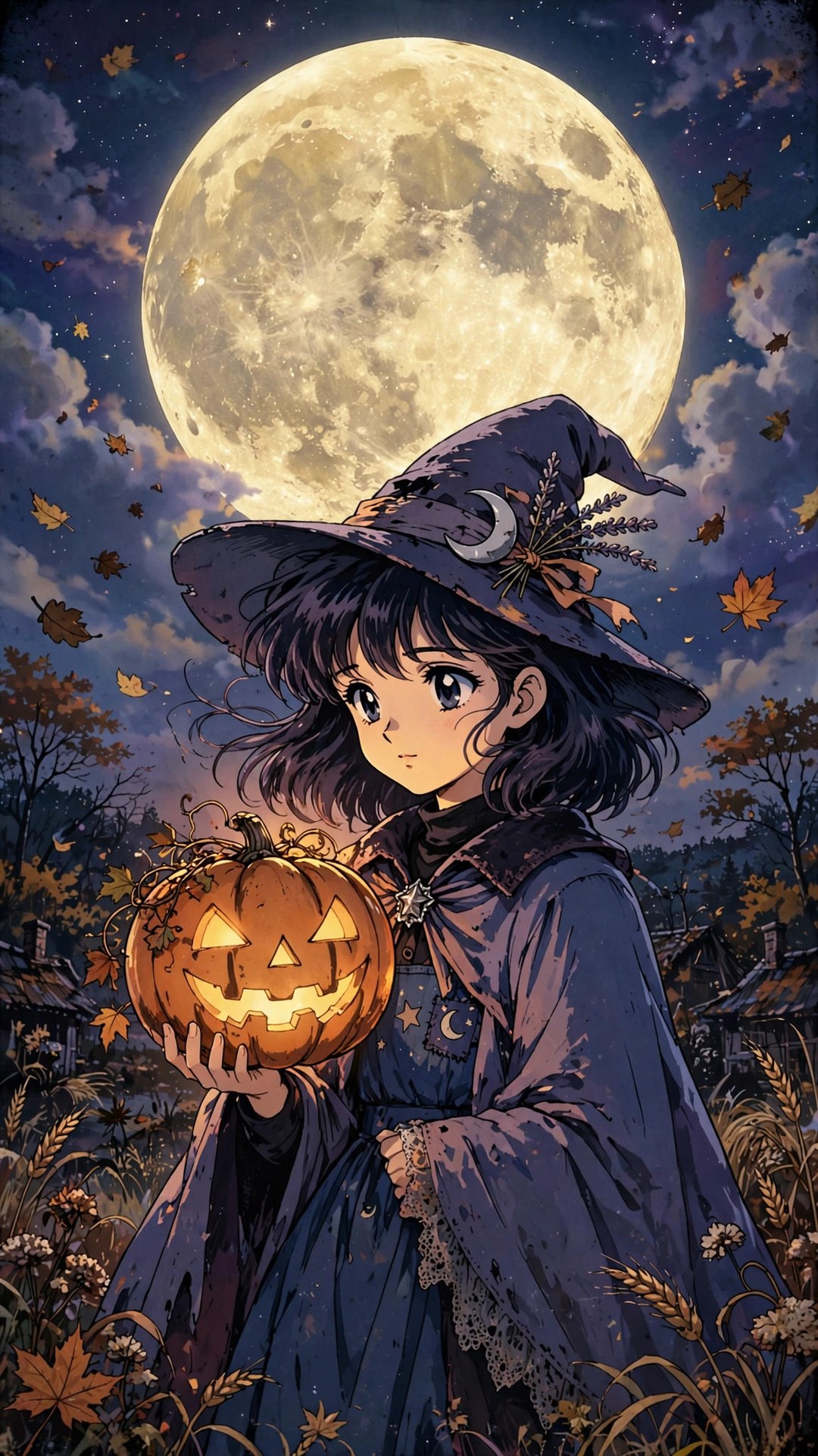 Retro Anime Halloween Wallpaper — Free Anime Wallpaper