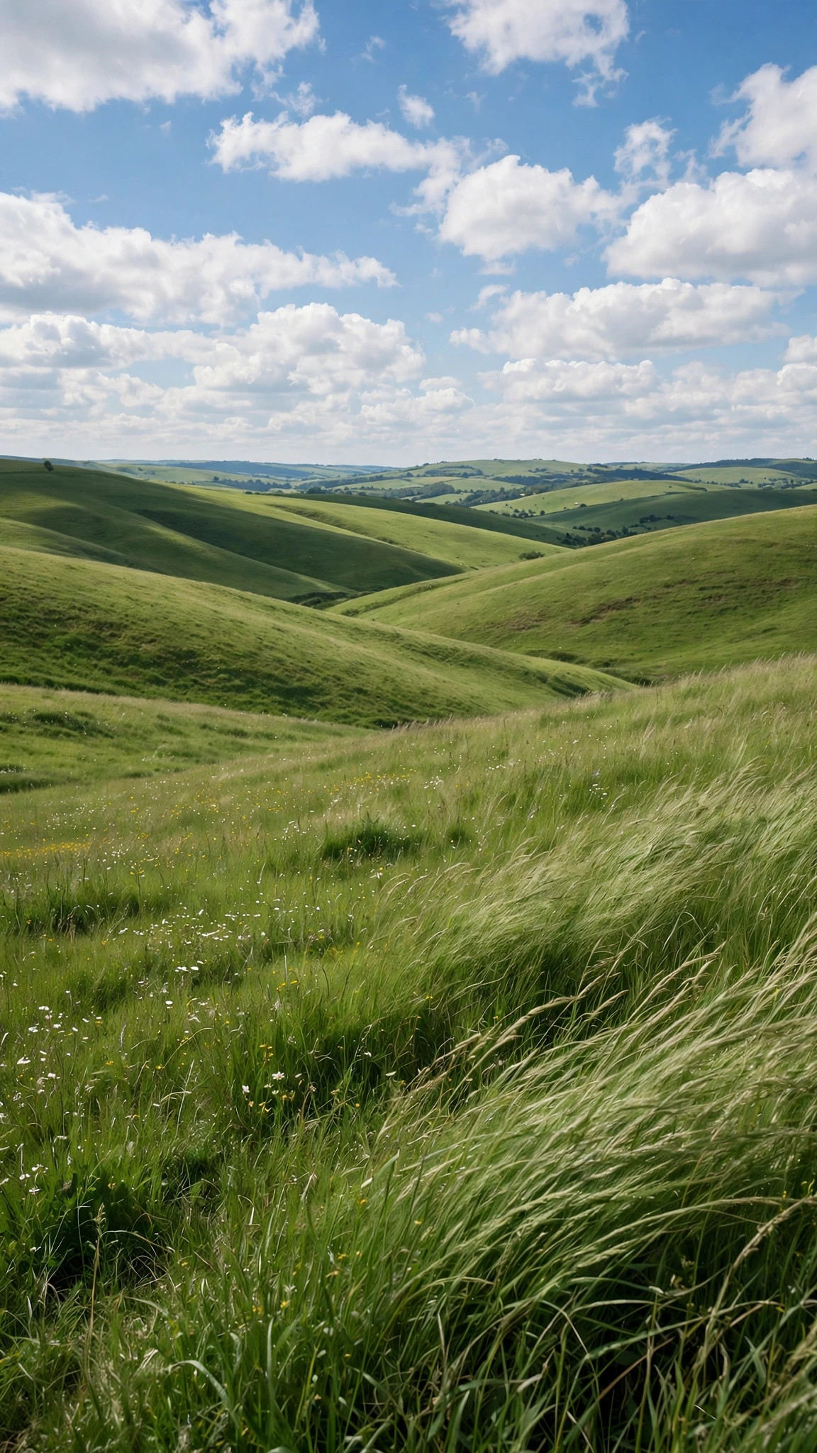 Rolling Green Meadow — Free Nature Wallpaper
