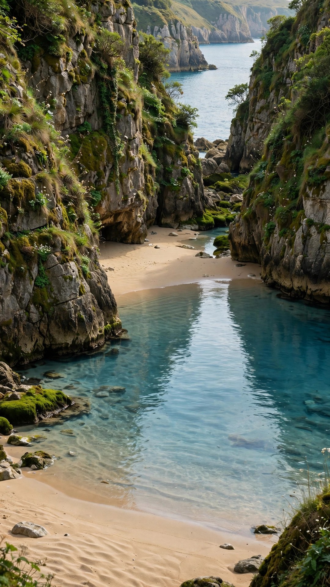 Secluded Cove Beach Wallpaper — Free Ocean Wallpaper