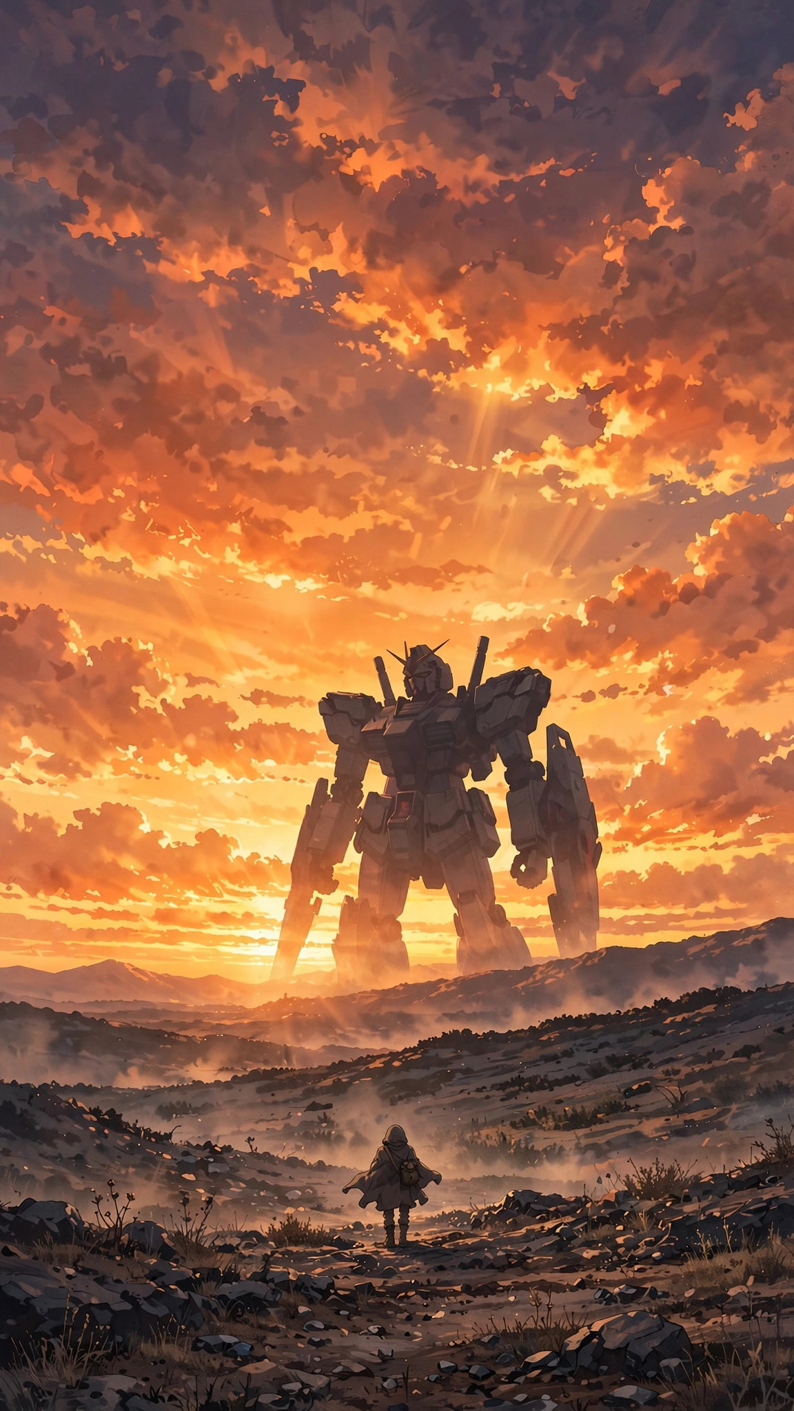 Solitary Mecha Horizon — Free Anime Wallpaper