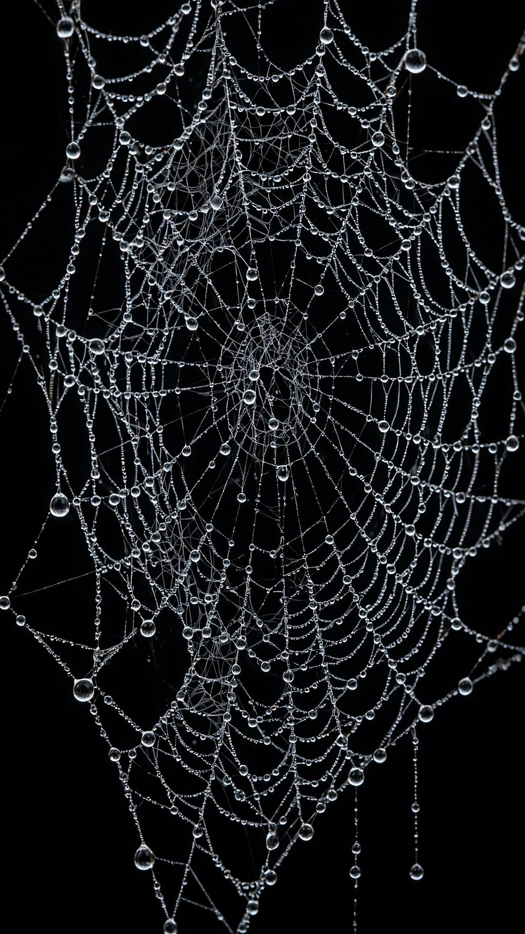 Spiderweb Dew AMOLED Wallpaper — Free Dark / AMOLED Wallpaper