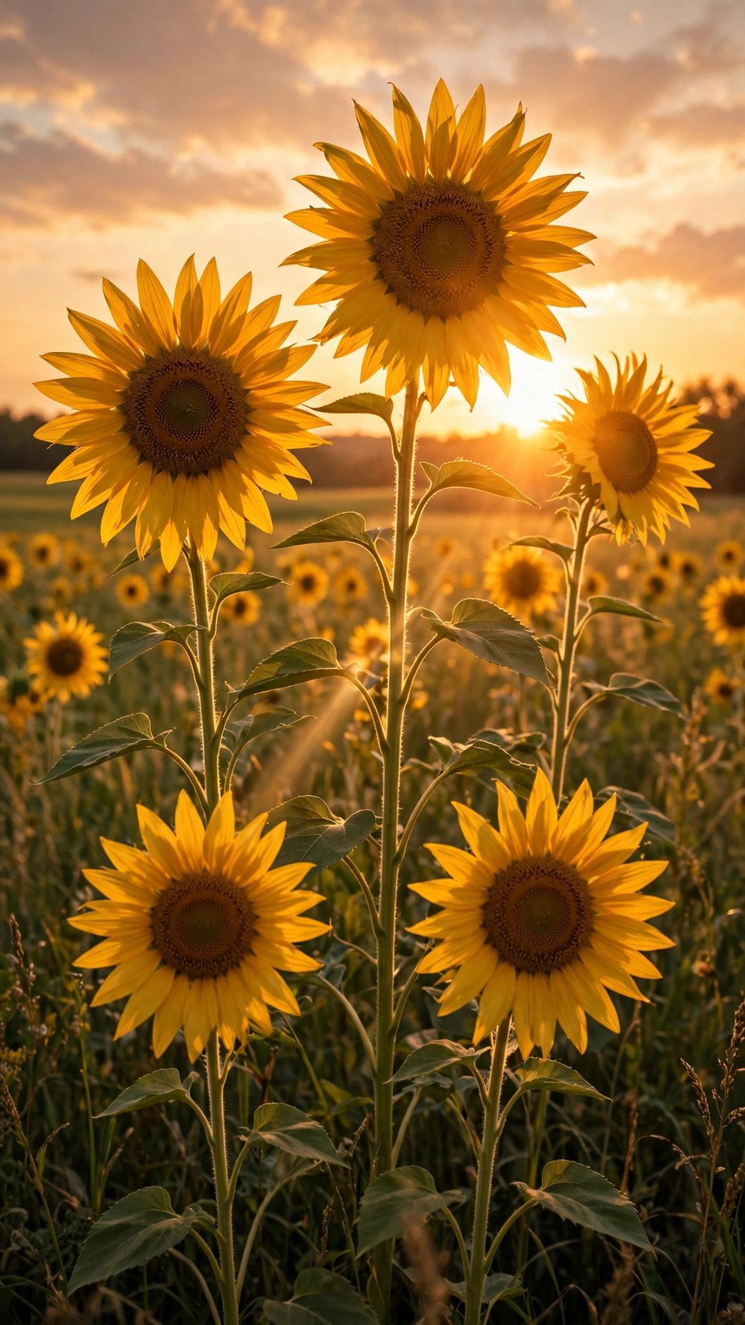 Sunflower Golden Hour Wallpaper — Free Botanical Wallpaper