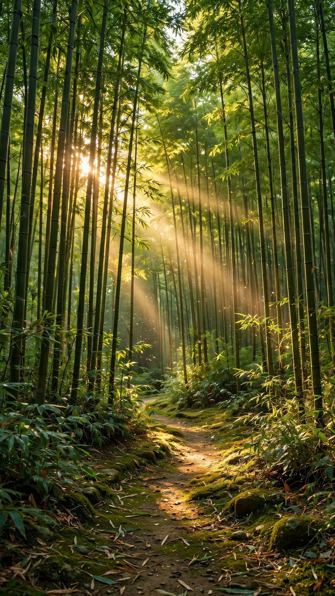 Sunlit Bamboo Grove — Free Nature Wallpaper
