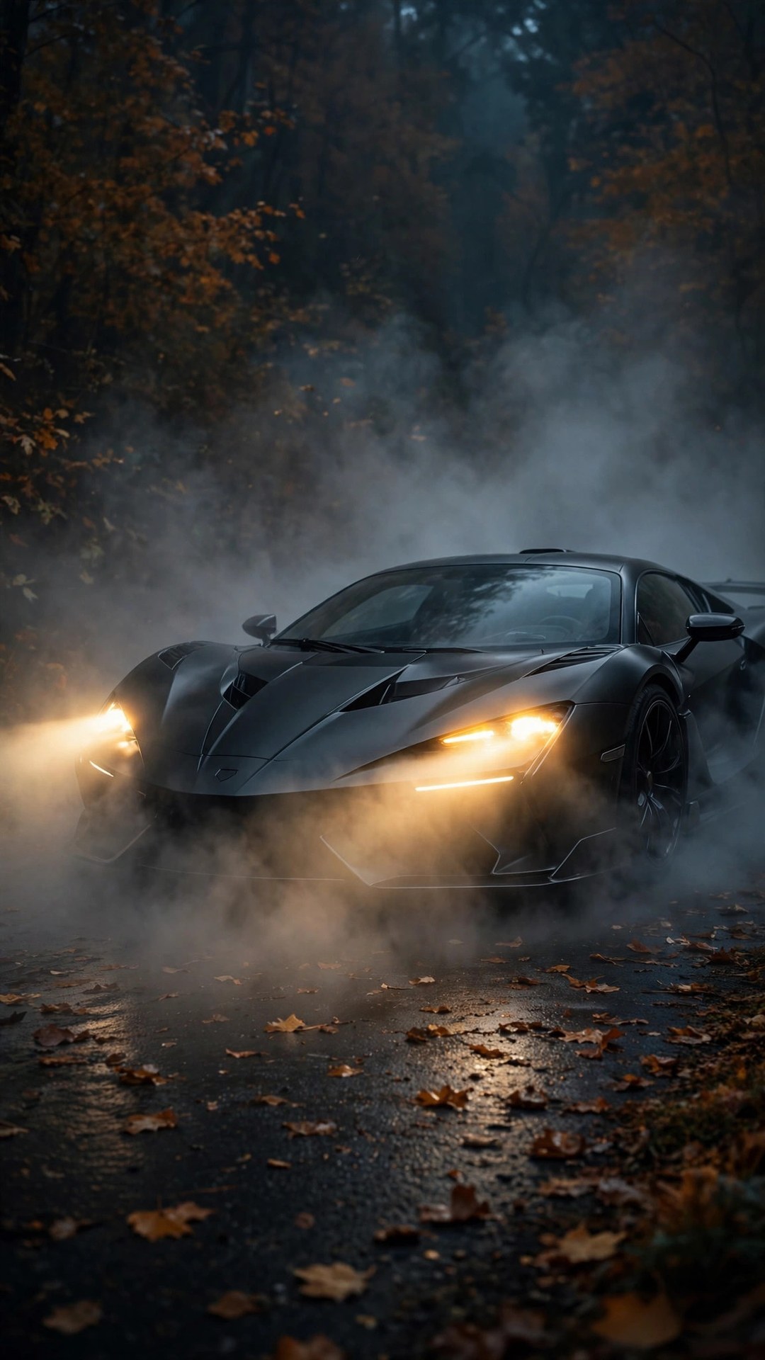 Supercar in Foggy Night Wallpaper — Free Cars Wallpaper