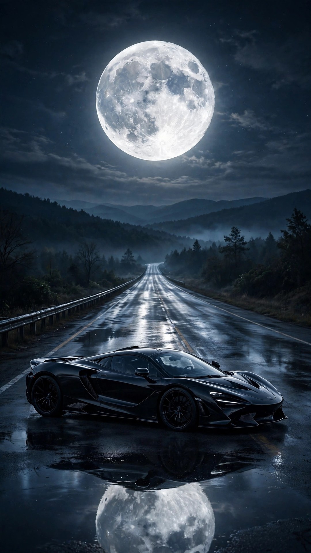 Supercar Under Full Moon Wallpaper — Free Cars Wallpaper