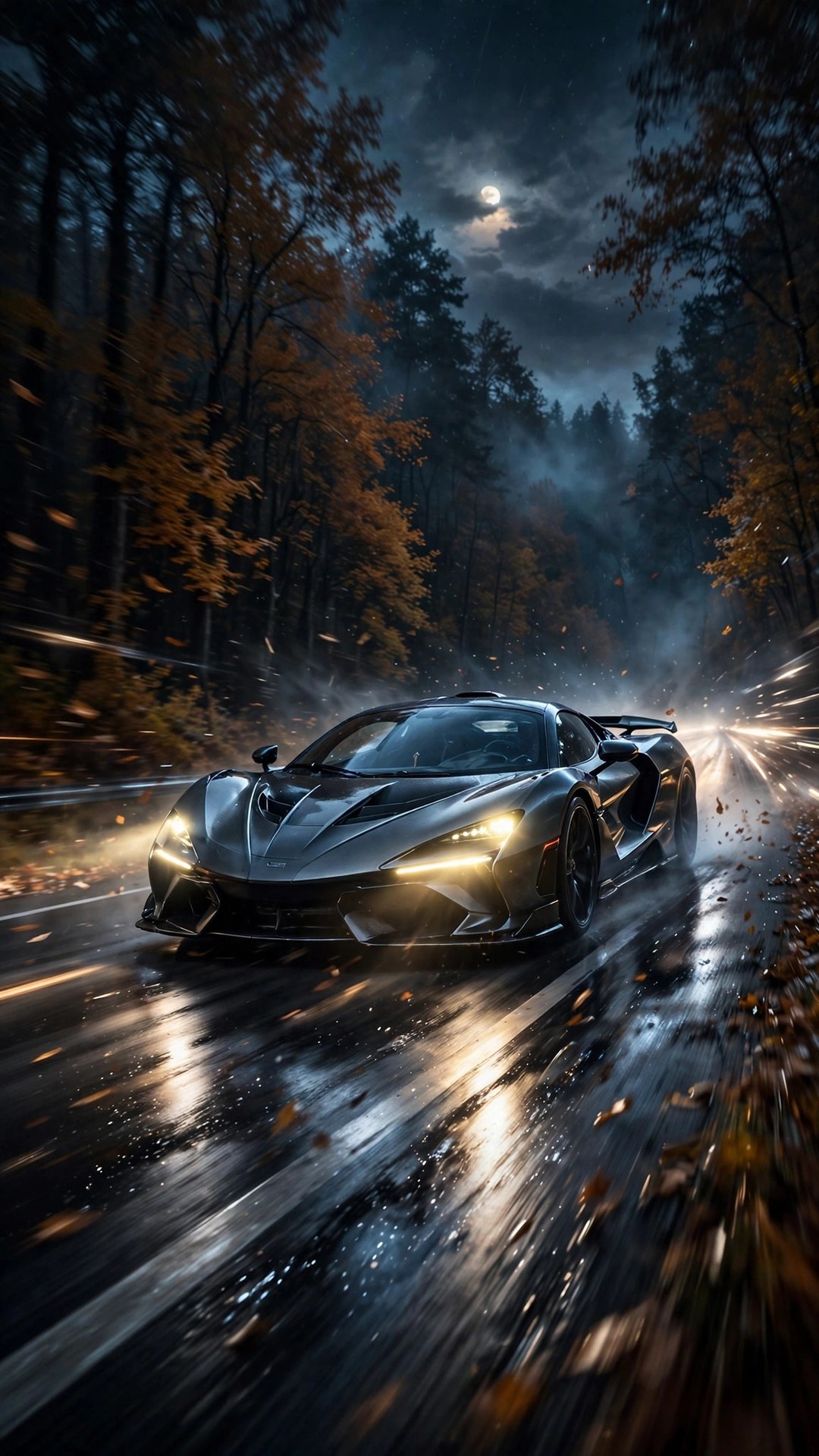 Moonlit Highway Supercar Wallpaper — Free Cars Wallpaper