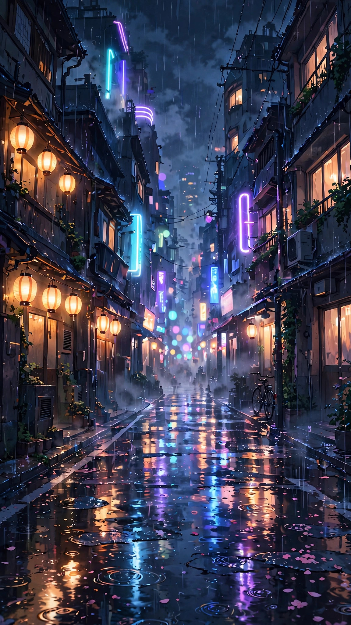 Tokyo Rainy Evening — Free Anime Wallpaper