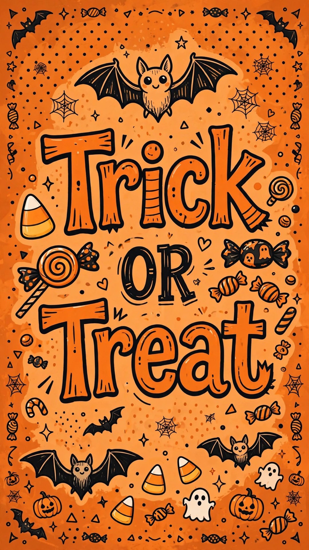 'Trick or Treat' Halloween Typography Wallpaper — Free Quotes Wallpaper