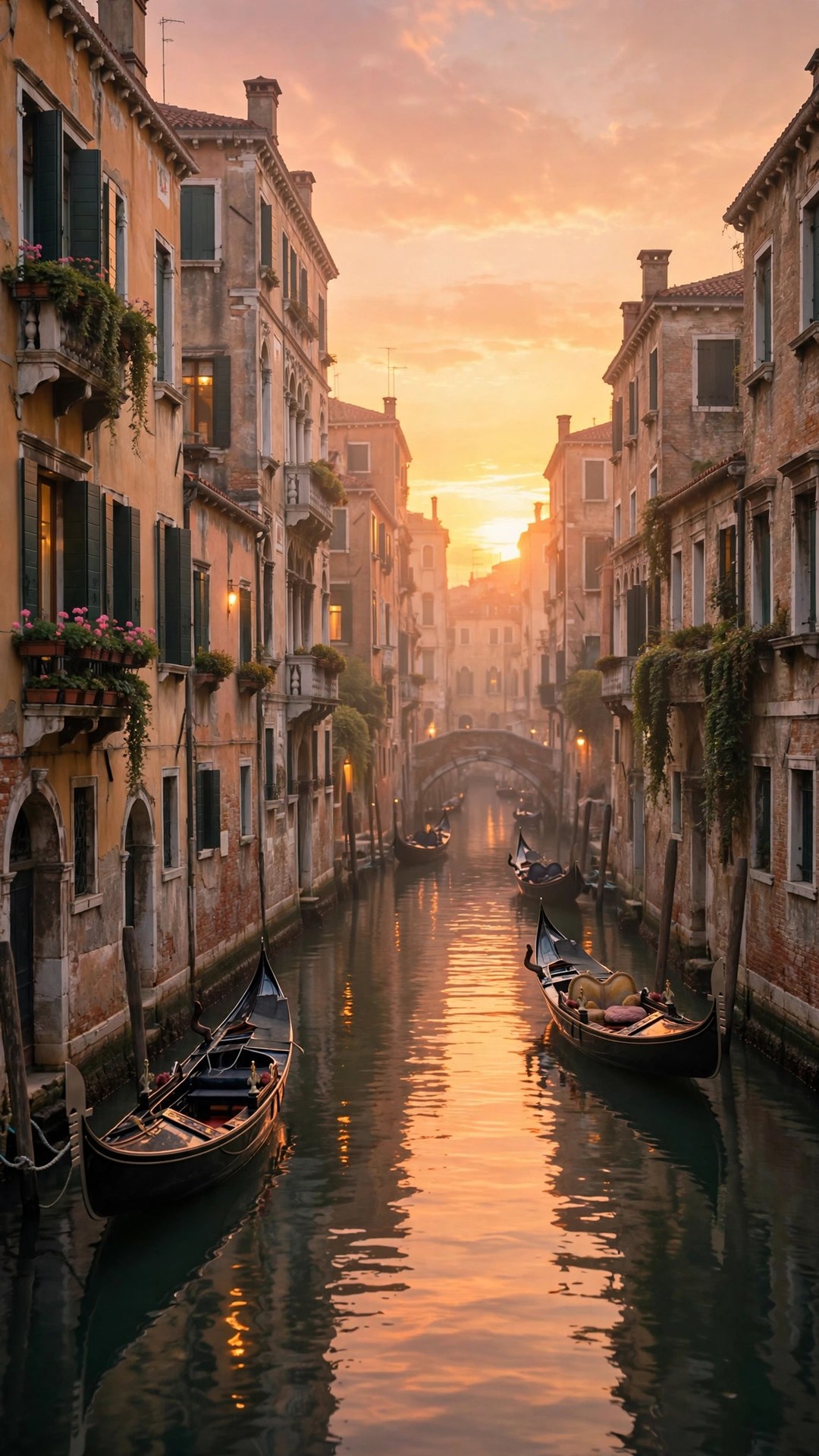 Venice Canal Sunset Wallpaper — Free Architecture Wallpaper