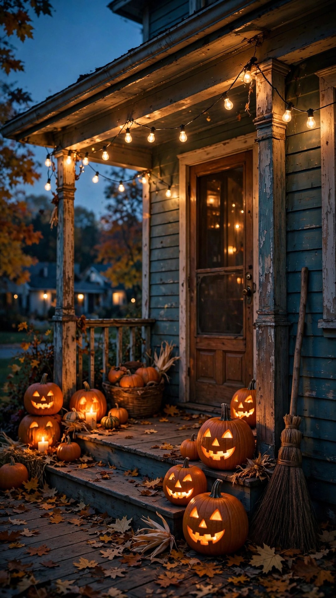 Vintage Witch Porch Wallpaper — Free Seasonal Wallpaper