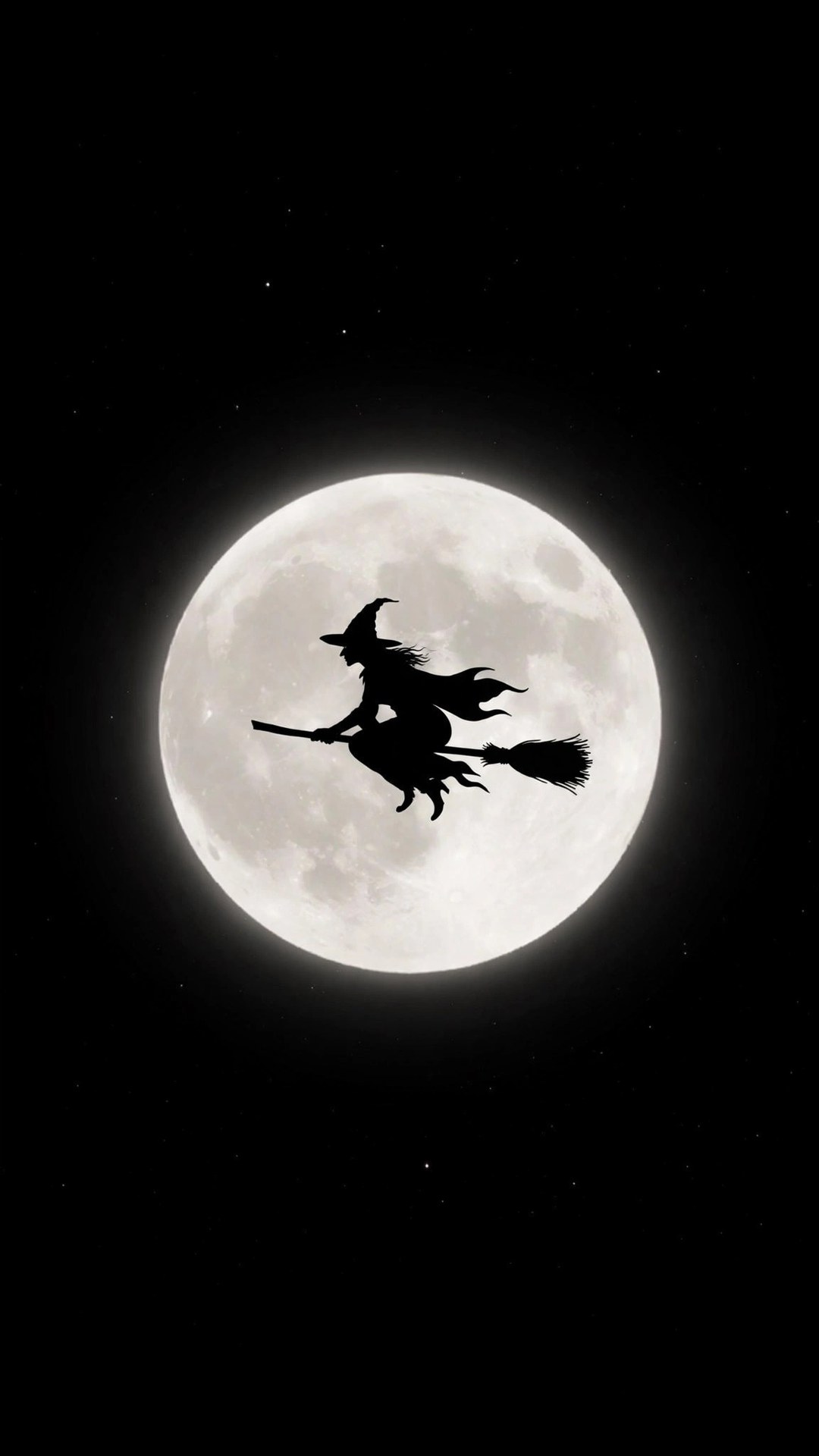 Witch Flying AMOLED Wallpaper — Free Dark / AMOLED Wallpaper