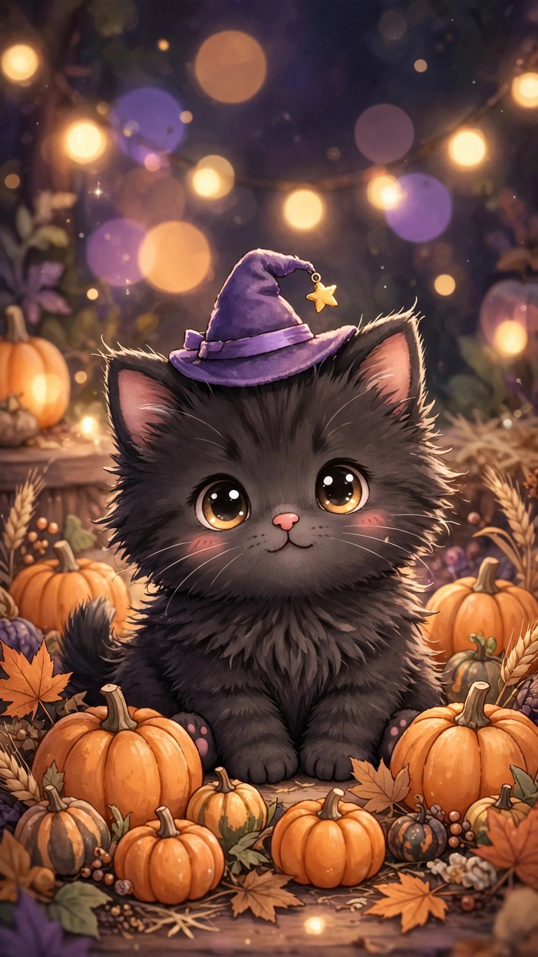 Witch Hat Kitten Wallpaper — Free Animals Wallpaper