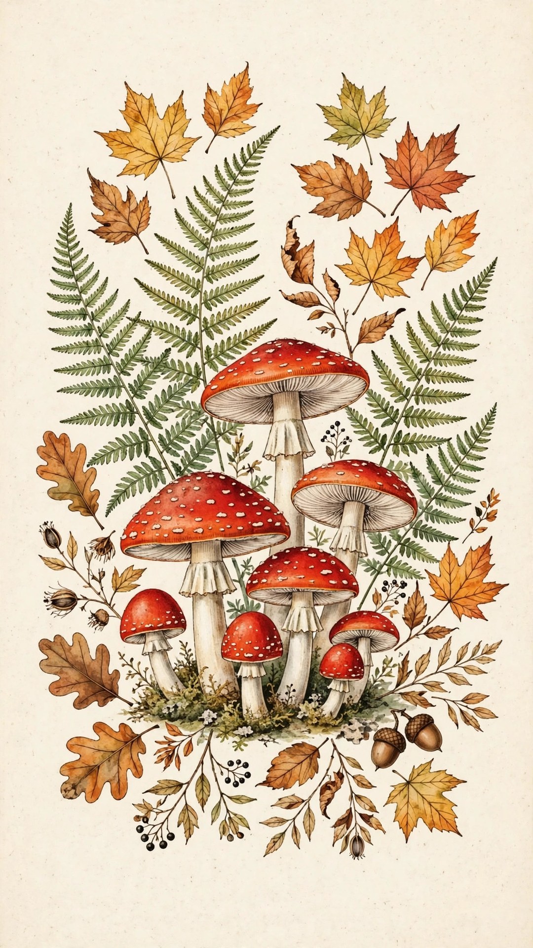 Witchy Mushroom Botanical Wallpaper — Free Botanical Wallpaper